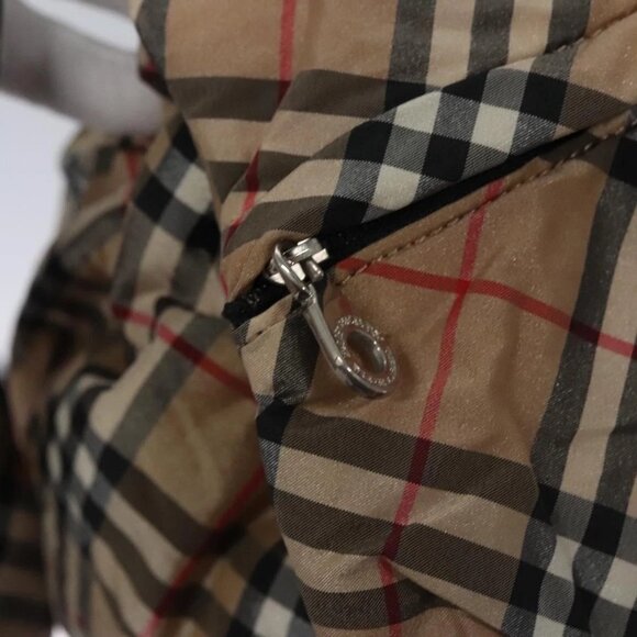 BURBERRY Nova Check Blue Label Backpack Nylon Beige Silver Auth am7971 - Picture 10 of 16